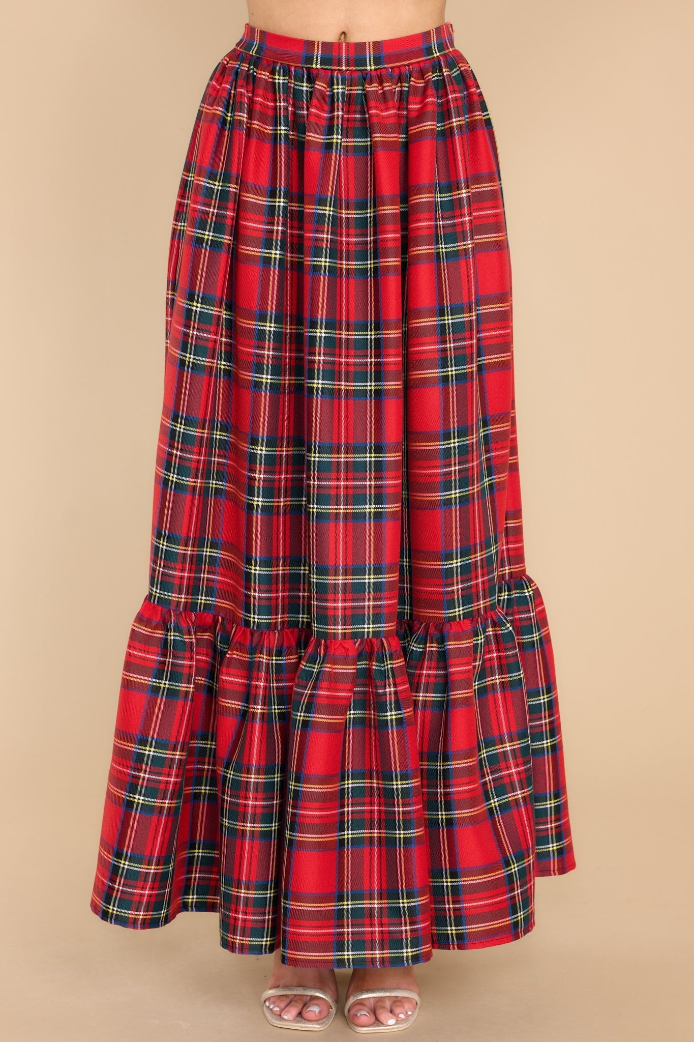 Red Cherry Cotton Skirt Dress With Blue Dupatta - Thread & Button - 3102950